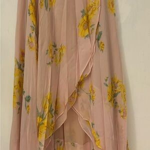 Zara Pink Maxi Wrap Skirt with High-Low Style for Resort Wear
